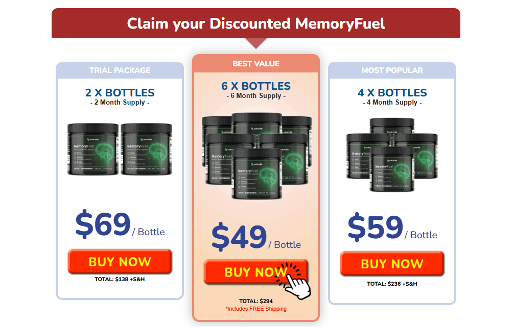 MemoryFuel Product Offer Page 1